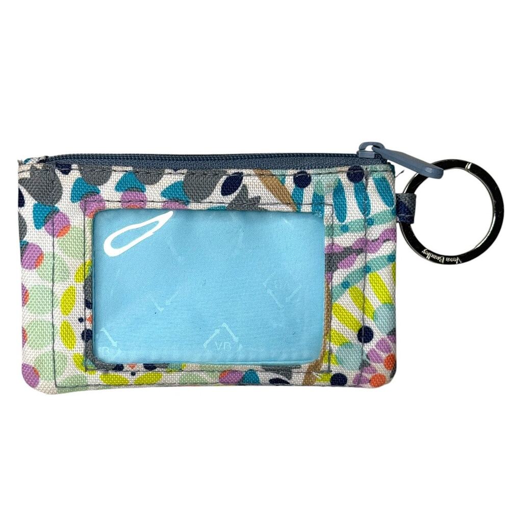 Vera Bradley Sunny Medallion Zip ID Case Key Ring Coin Purse Wallet Holder